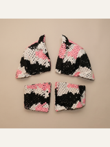 Gömlek — Pembe Siyah Beyaz Patchwork