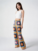Tığ İşi Pantolon — Çok Renkli Granny Square