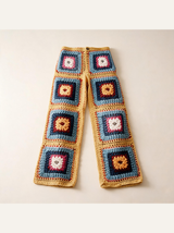 Tığ İşi Pantolon — Çok Renkli Granny Square