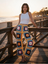 Tığ İşi Pantolon — Çok Renkli Granny Square