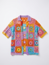 Tığ İşi Gömlek — Gökkuşağı Patchwork