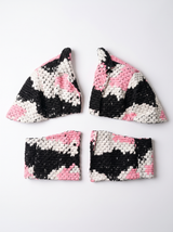 Gömlek — Pembe Siyah Beyaz Patchwork