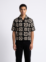 Shirt — Black Cream Square, front