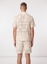 Crochet Set — Cream Floral Square, back