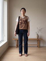 Vest — Tan Brown Floral, styled