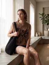 Vest — Tan Brown Floral, styled