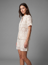 Crochet Set — Cream Floral Square, three-quarter