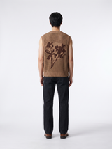 Vest — Tan Brown Floral, back