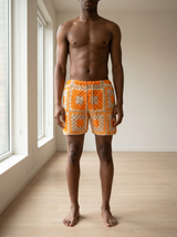 Crochet Shorts — Orange Square, diversity variant