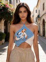 Tığ İşi Halter Crop Üst — Koi Detay