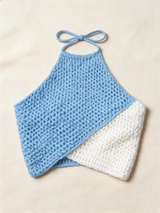 Tığ İşi Halter Crop Üst — Arka Görünüm