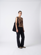 Vest — Tan Brown Floral, side