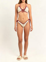 Tığ İşi Bikini — Krem Bordo | ana görsel