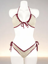 Tığ İşi Bikini — Krem Bordo | ürün görünümü