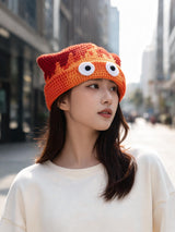 Tığ İşi Bere — Alev Desenli, günlük stil çekimi