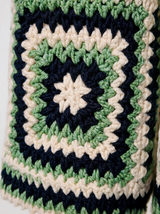 Tığ İşi İkili Takım — granny-square doku detayı
