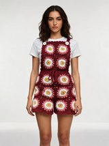 Tulum — Bordo Papatya Desenli, 1
