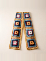 Tığ İşi Pantolon — Çok Renkli Granny Square, düz çekim