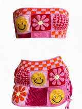 Takım — Pembe Kırmızı Papatya Desenli, 5